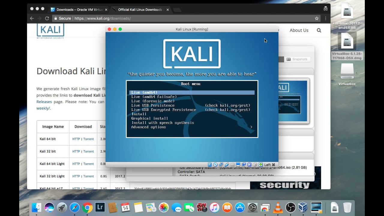 kali linux iso download no working for mac osz
